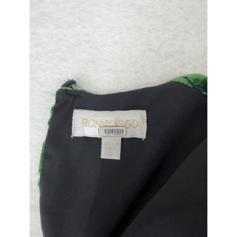 RONNY KOBO Astrid Dress Velvet Ruched Midi Dress Long Sleeve Plunge Size Small - Picture 5 of 7